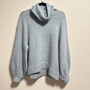 THE GROUP BABATON Light Blue Oversized Funnel Neck Adichie sweater - size small